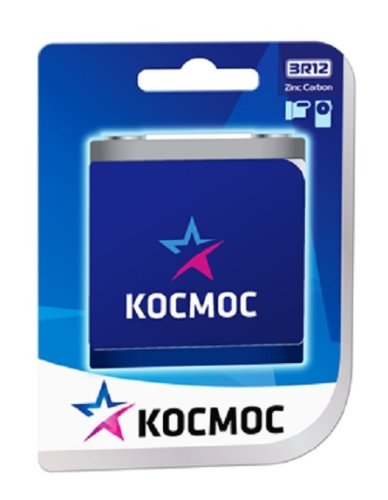 Элемент питания Космос 3R12 1BL (блист.1 шт) плоский квадрат, солевая (батарейка) картинка 